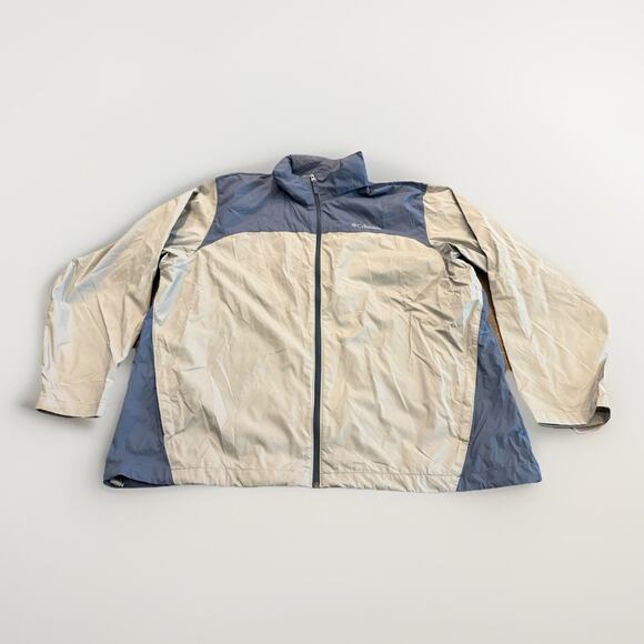 Columbia Mens Glennaker Lake Gray Hidden Hood Packable Rain Jacket XXL RM2015 - Picture 1 of 10